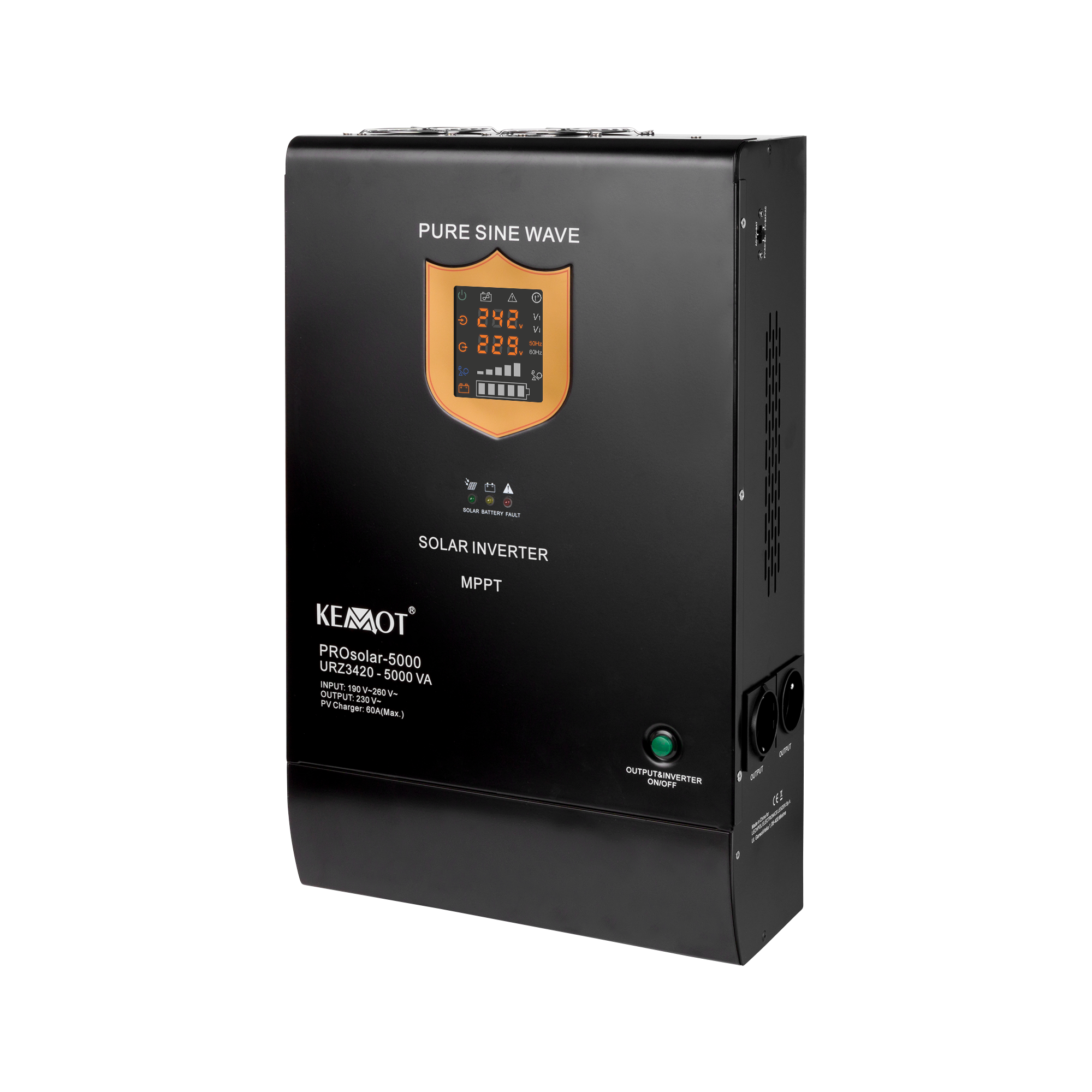 KEMOT PROsolar-5000 sienas saules pārveidotājs (invertors), 48 V/230 V, 5000 VA/3500 W