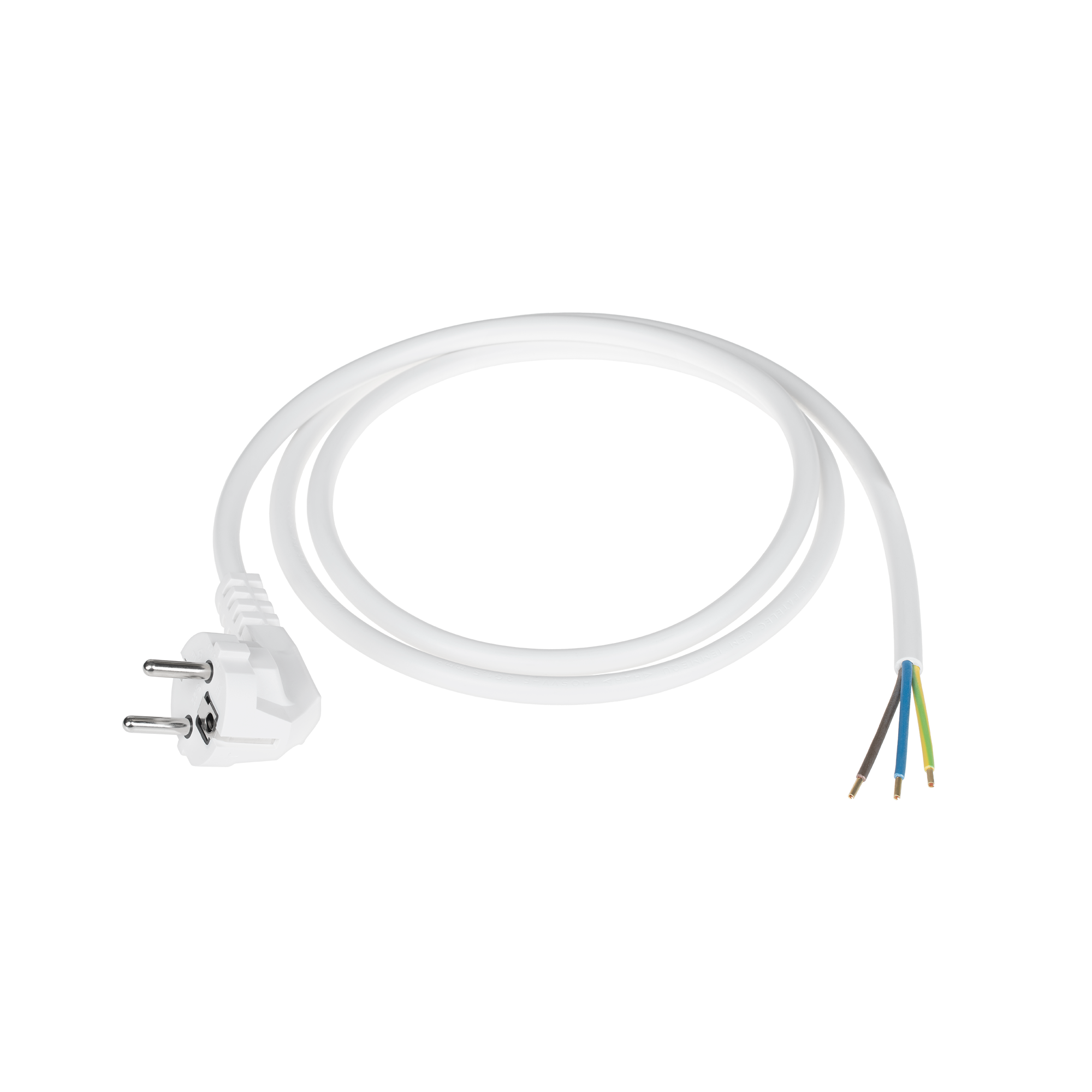 Barošanas kabelis ar leņķa spraudni, 3 x 1,5 mm², 1,5 m, balts
