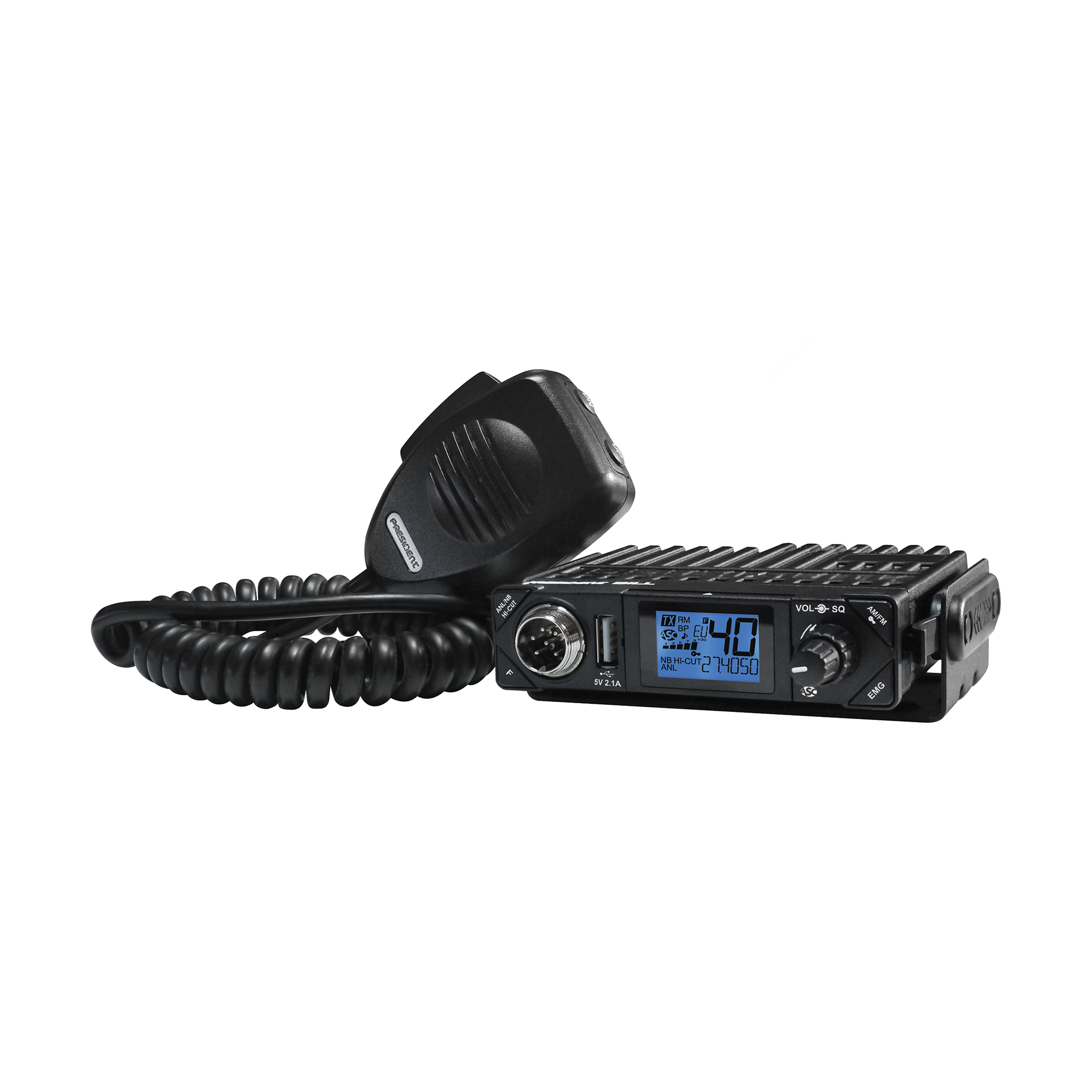 CB radiostacija PRESIDENT BILL II+ ASC/VOX AM/FM, 12 V