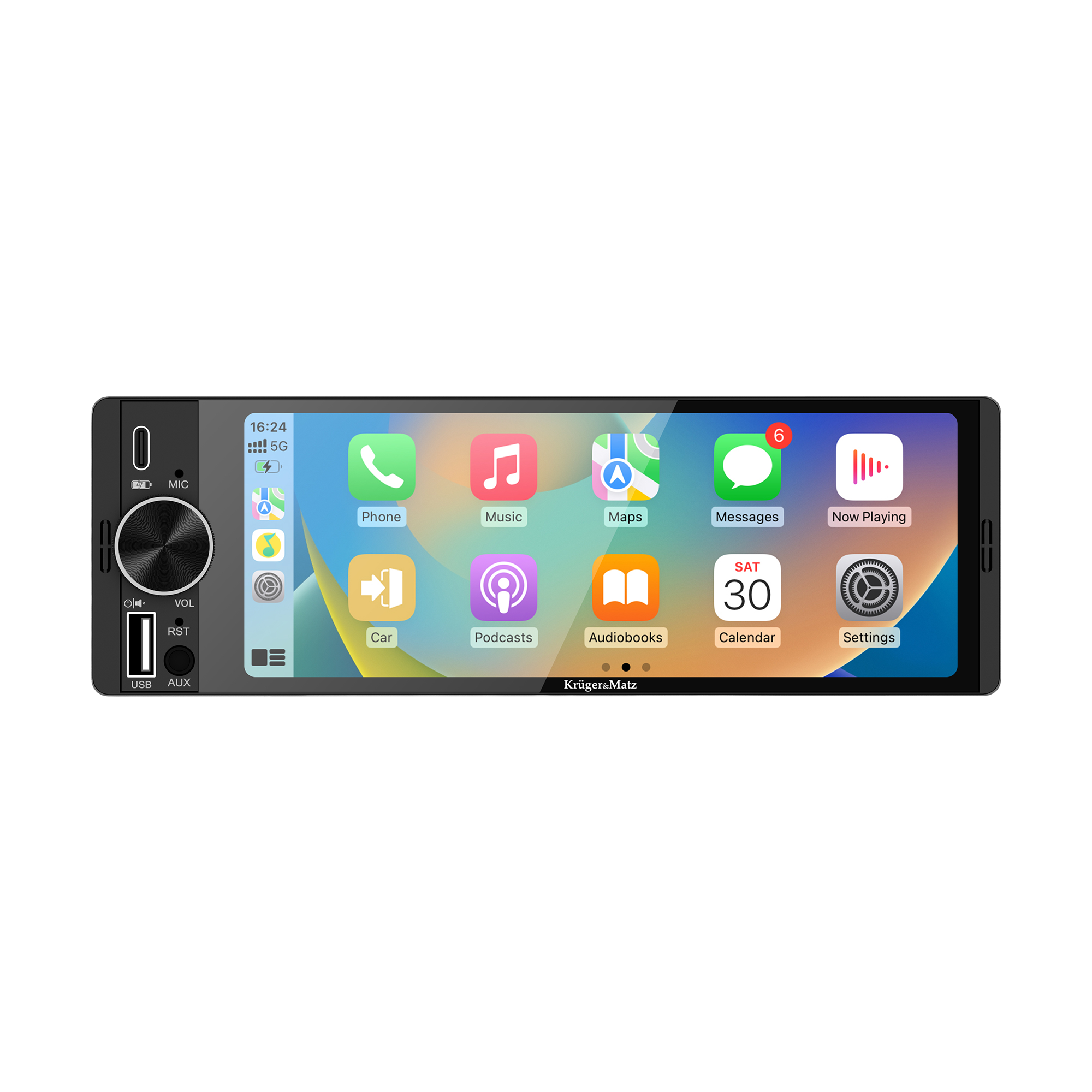 Krüger&Matz KM2016 – 1-DIN automašīnas radio ar CarPlay un Android Auto