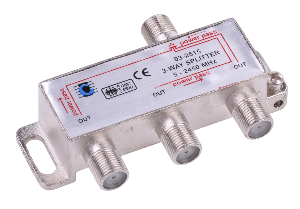 3 virzienu signāla sadalītājs, 5–2450 MHz