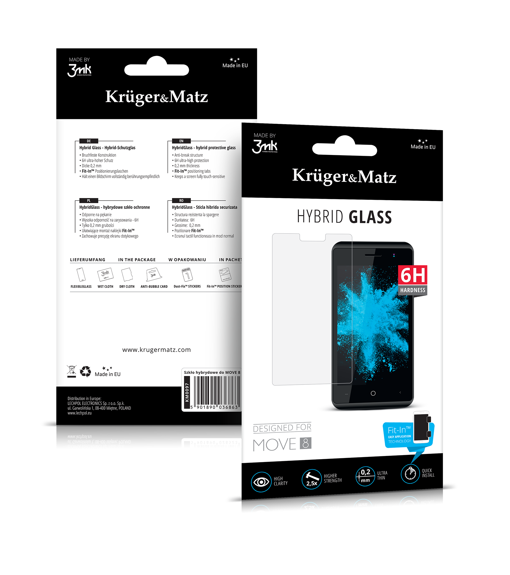 Kruger&Matz hibrīda stikls Move 8