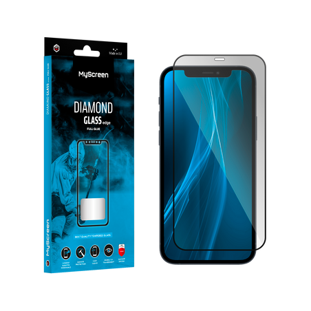 MyScreen DIAMOND GLASS LITE edge FULL GLUE aizsargstikls Apple iPhone 12 Pro Max 6,7", melns