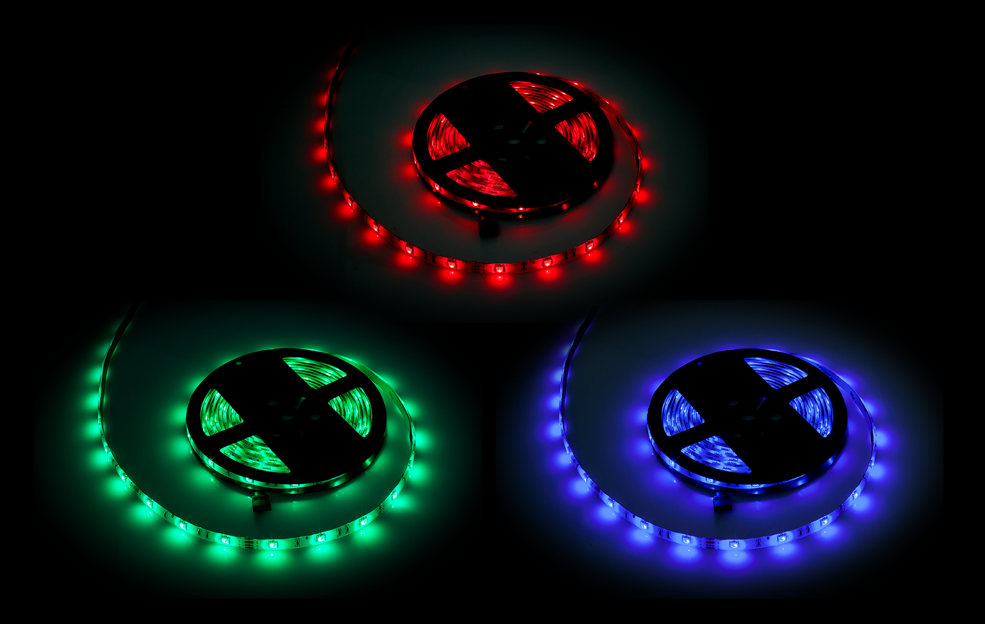Rebel RGB LED lente, 5 m, 150× 5050 SMD, ūdensizturīga, balta PCB