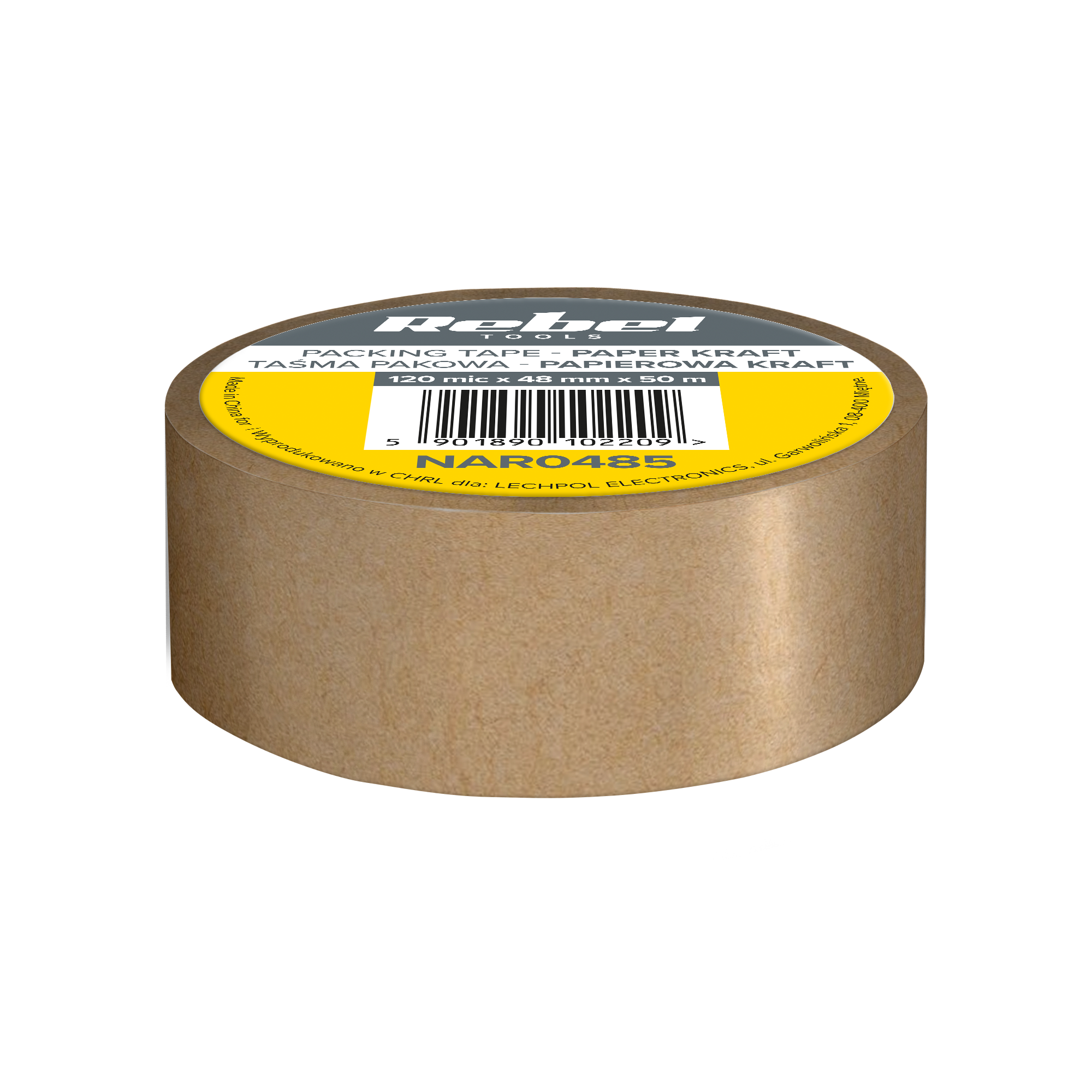 REBEL kraftpapīra iepakošanas lente, 120 µm x 48 mm x 50 m