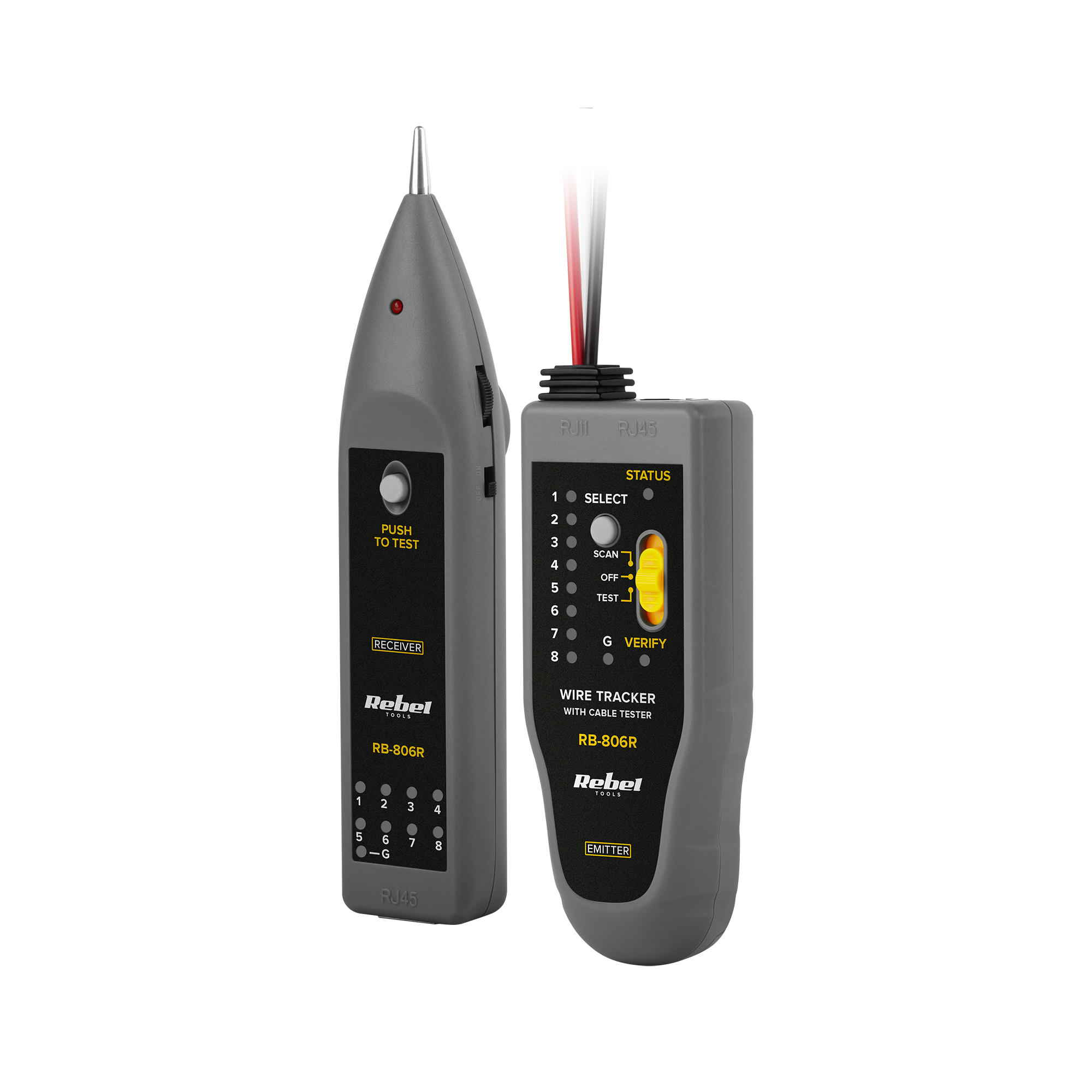 Telefona līniju testeris (vadu pāru meklētājs) REBEL RB-806R