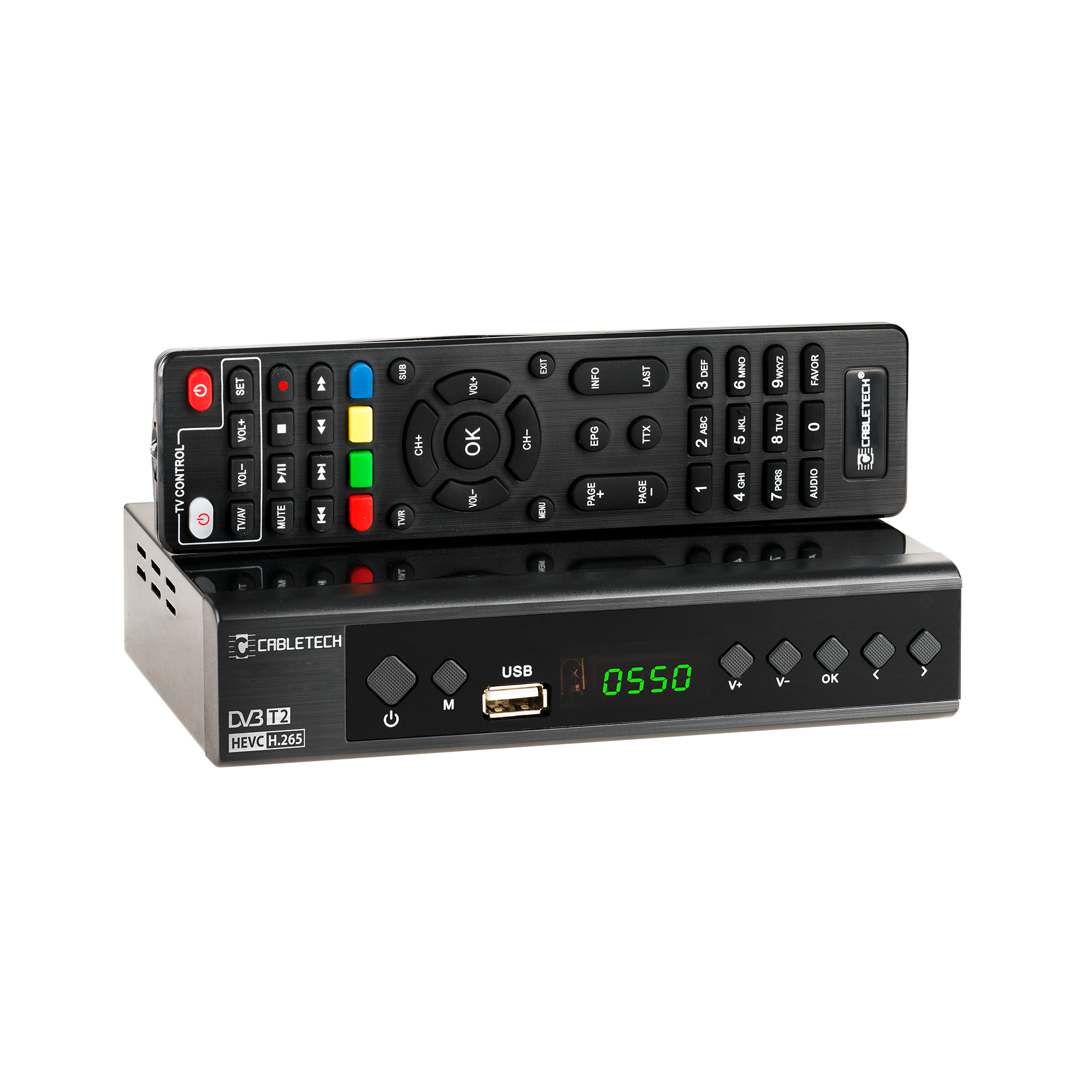 Cabletech URZ0336C – DVB-T2 H.265/HEVC digitālās virszemes televīzijas uztvērējs