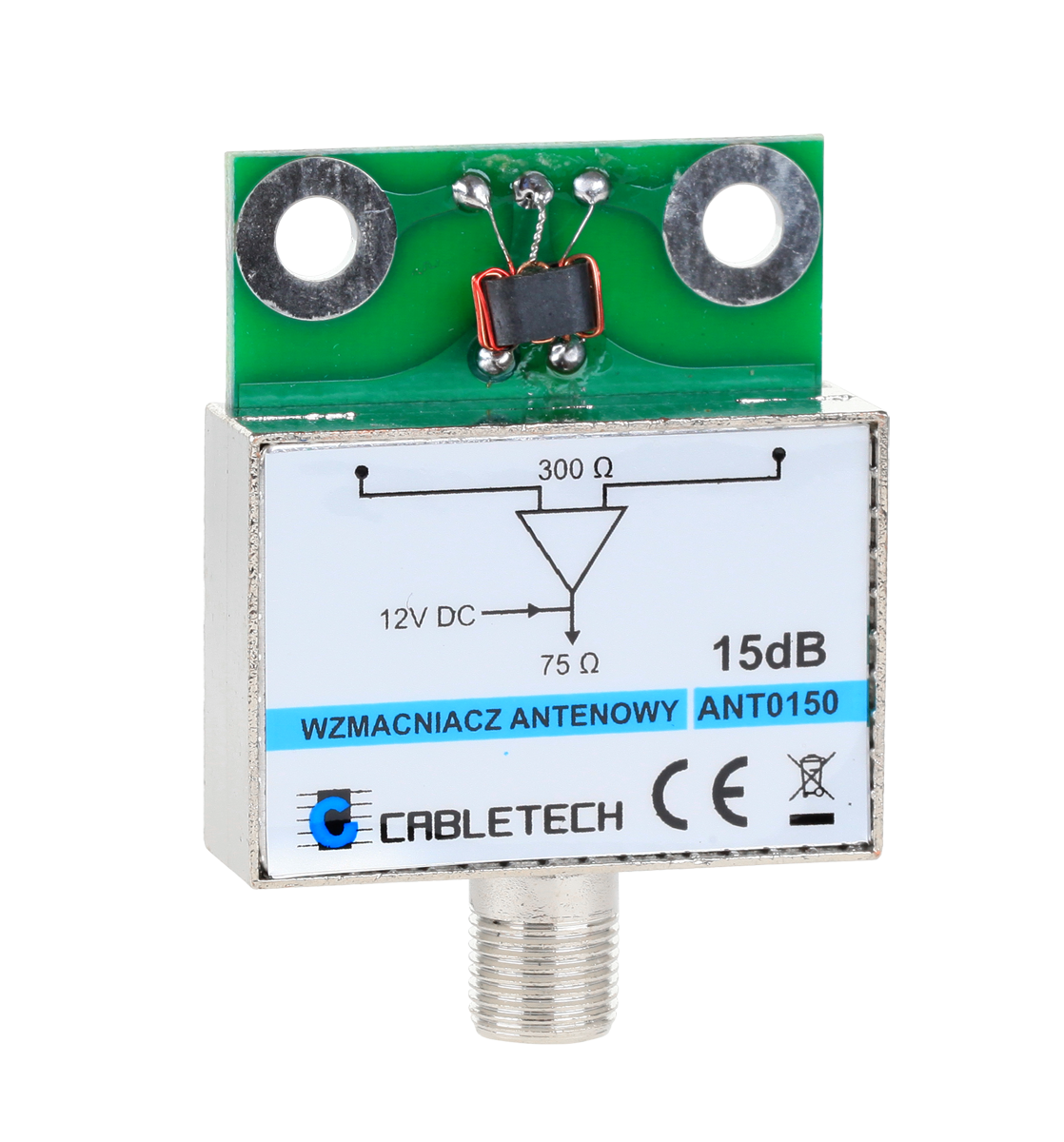Cabletech ekranēts antenas pastiprinātājs, 15 dB