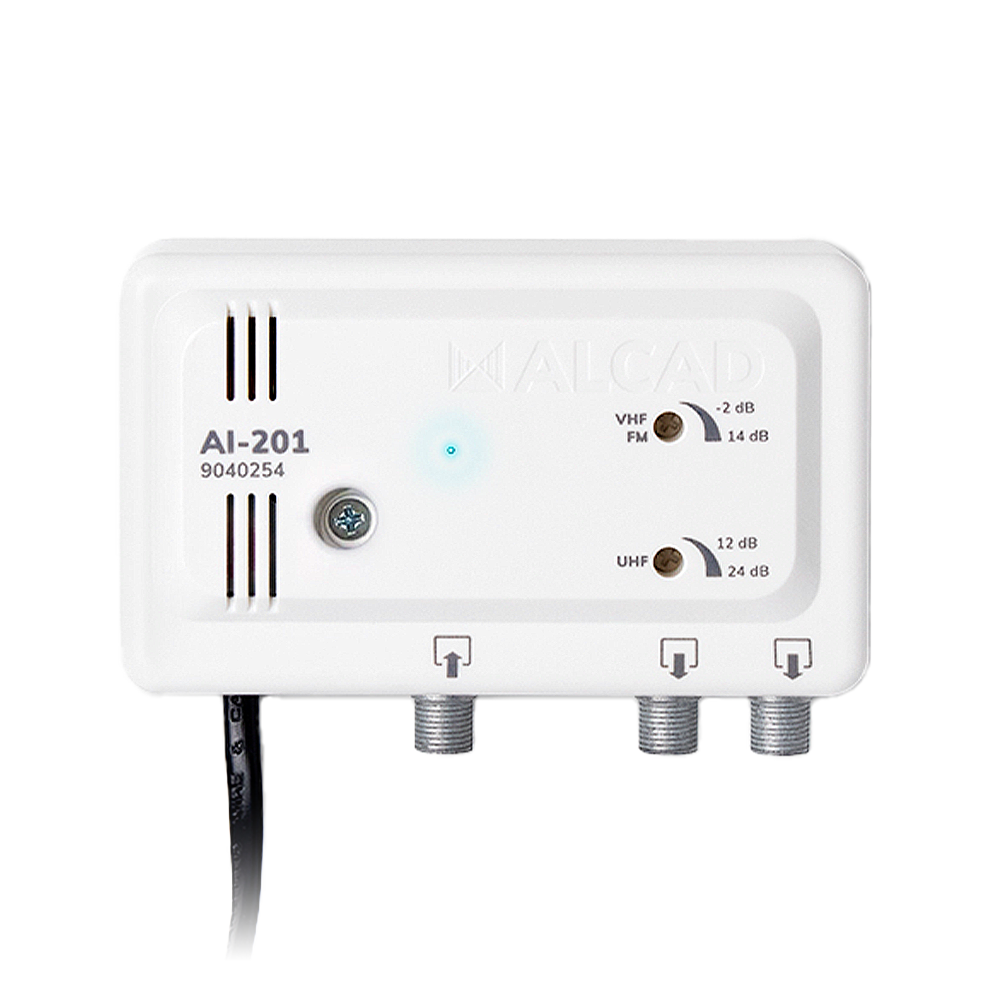 ALCAD AI-201 platjoslas antenas pastiprinātājs ar 2 ieejām