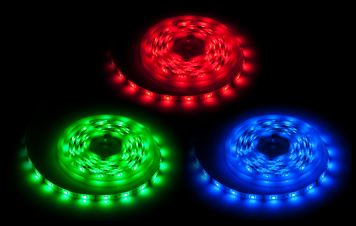 Apgaismojuma komplekts ar 5050 SMD LED lenti (150 LED), barošanas bloku un krāsu kontrolieri