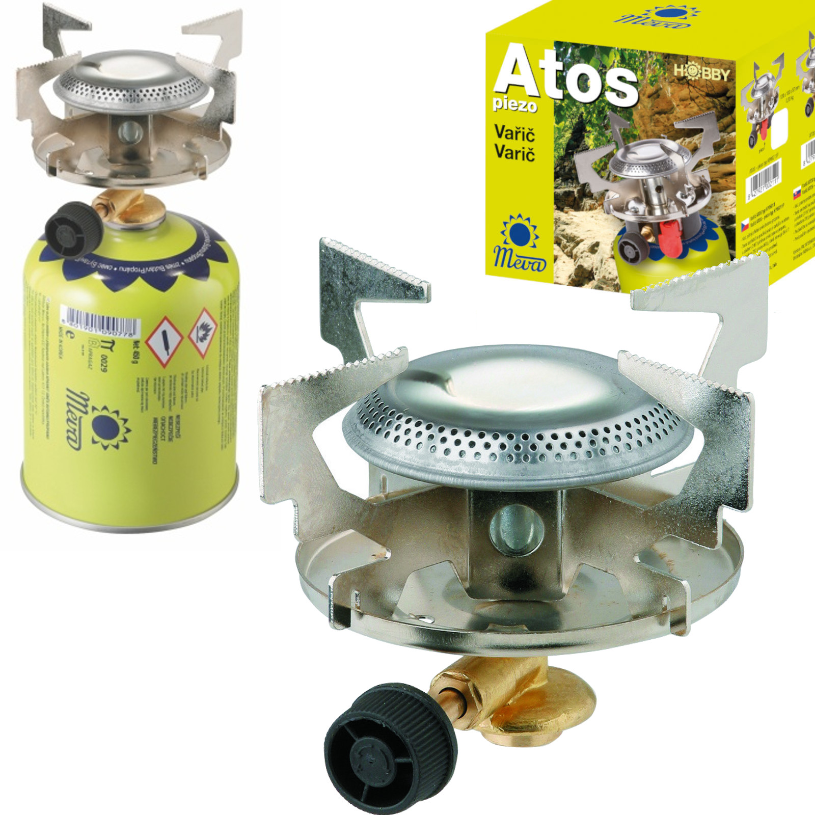 Tūrisma gāzes plīts ATOS, 1.8 kW, gāzes baloniņiem ar 7/16" vītni