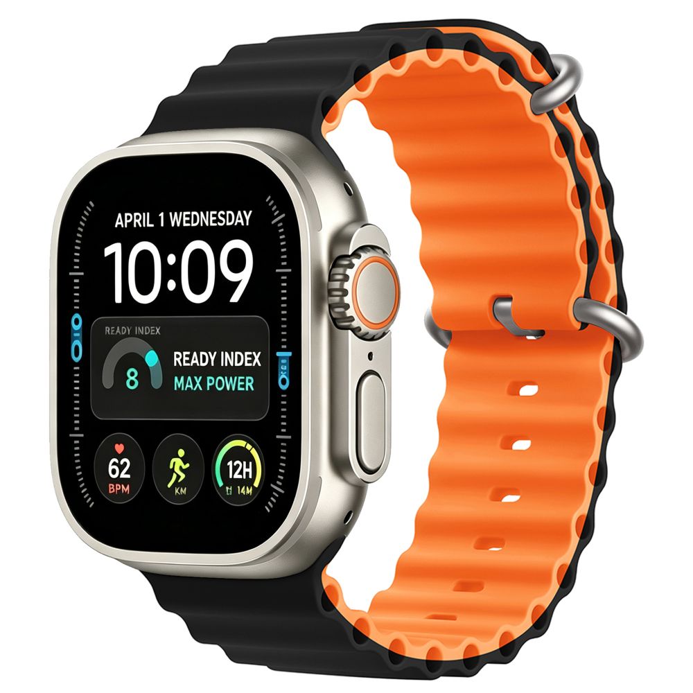 Tech-Protect IconBand Pro siksniņa Apple Watch 4/5/6/7/8/9/SE/Ultra 1/2 42/44/45/49 mm oranža-melna