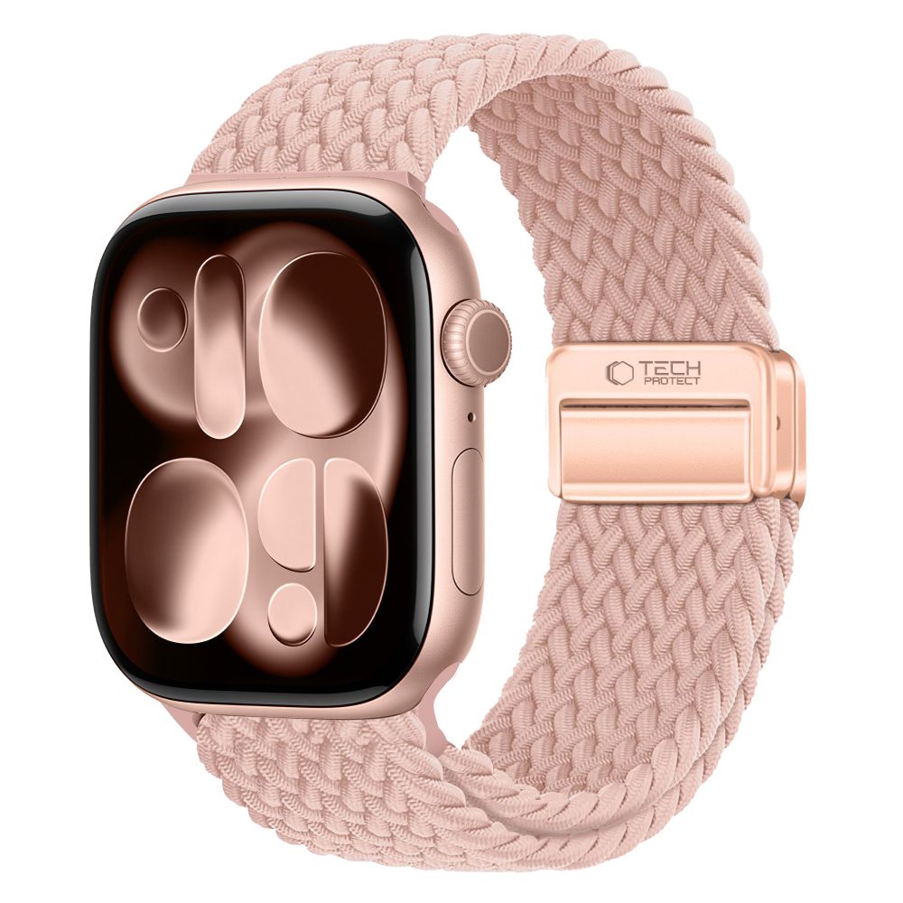 TECH-PROTECT NYLONMAG APPLE WATCH 4 / 5 / 6 / 7 / 8 / 9 / SE / ULTRA 1 / 2 (42 / 44 / 45 / 49 MM) PŪDERI ROZĀ