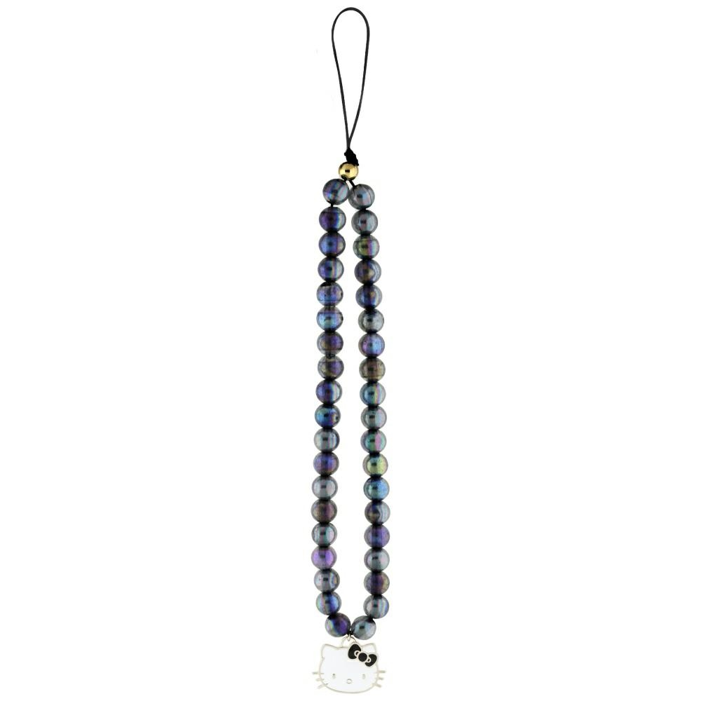 Hello Kitty Pearls Kitty Head Phone Charm - Black