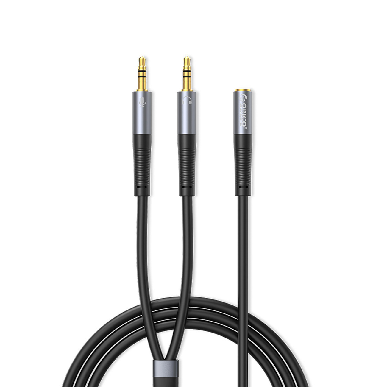 Melns 0,5 m audio adapteris