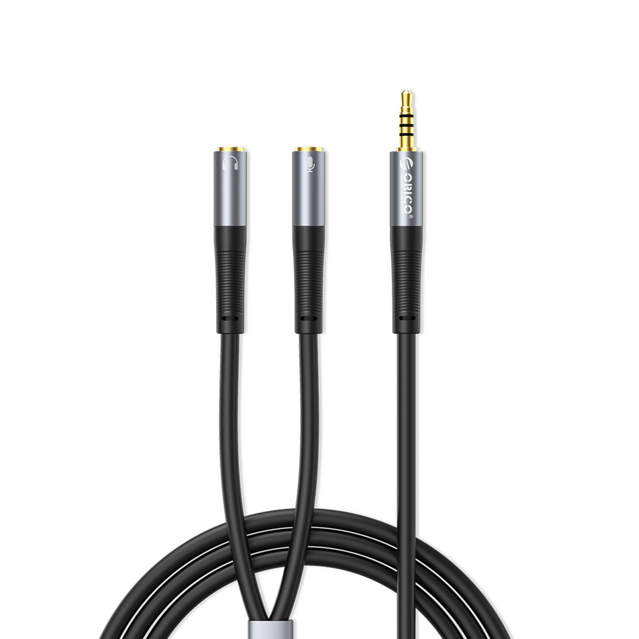 Melns 1 m audio adapteris Orico