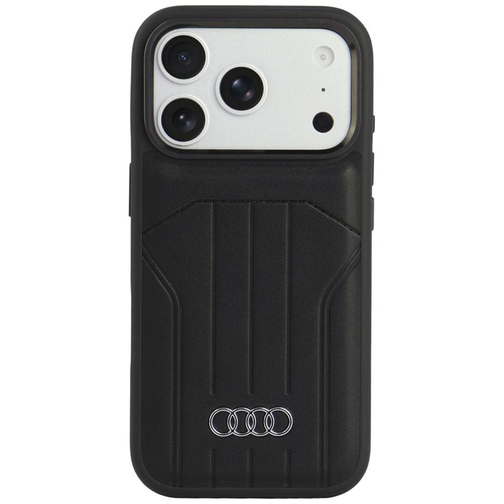 Audi sintētiskās ādas vāciņš modelim iPhone 18 Pro / 17 Pro, saderīgs ar MagSafe – melns