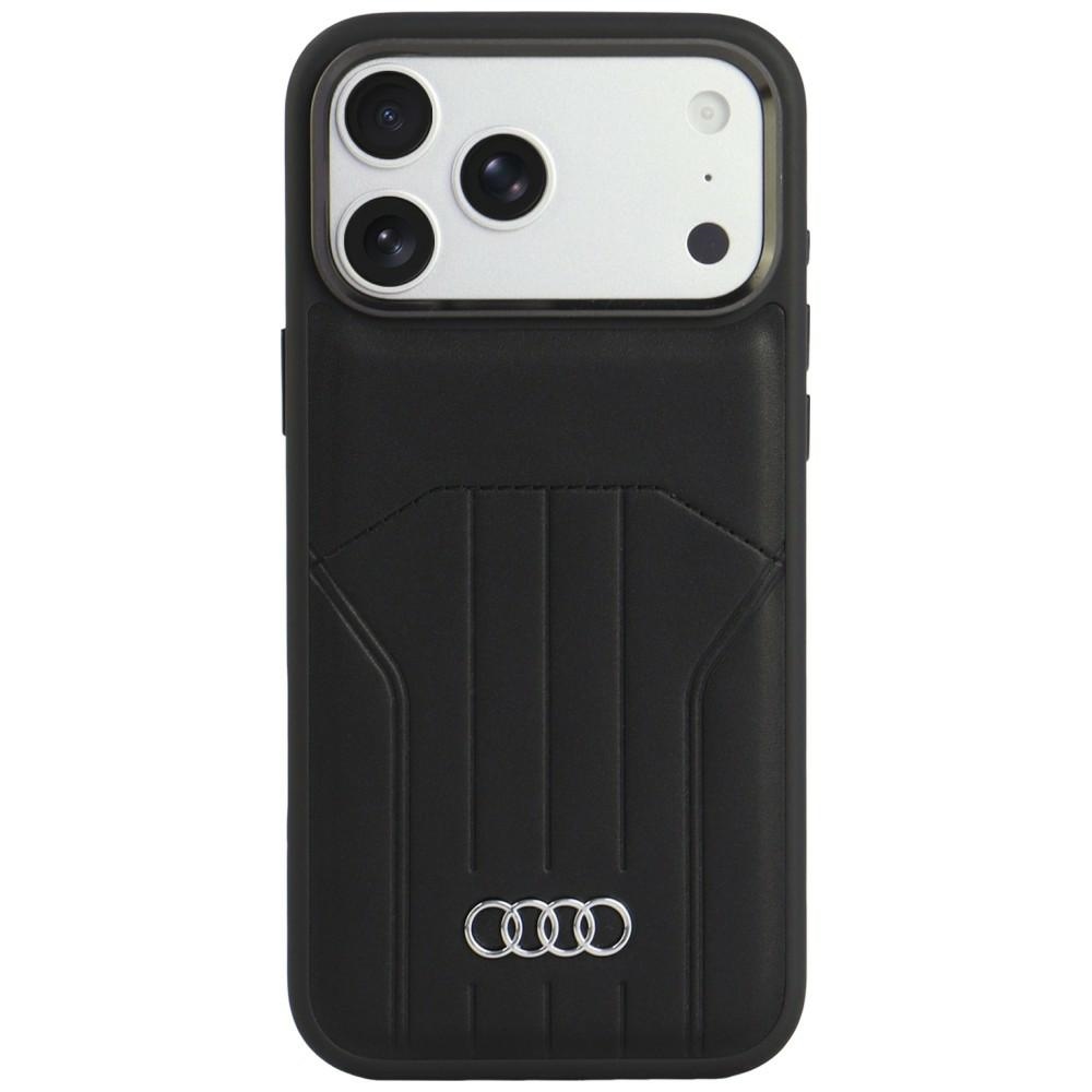 Audi sintētiskās ādas vāciņš modelim iPhone 18 Pro Max / 17 Pro Max, saderīgs ar MagSafe – melns