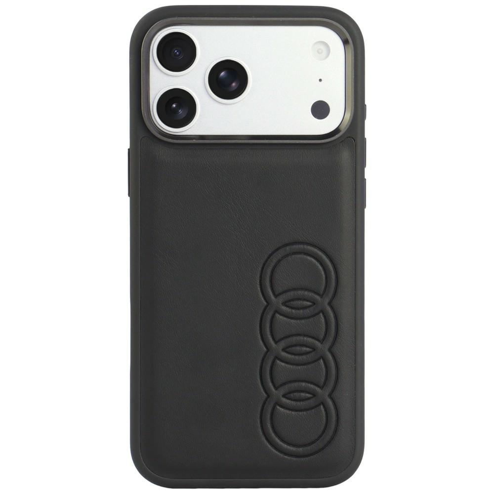 Audi TT sintētiskās ādas vāciņš modelim iPhone 18 Pro Max / 17 Pro Max, saderīgs ar MagSafe – melns