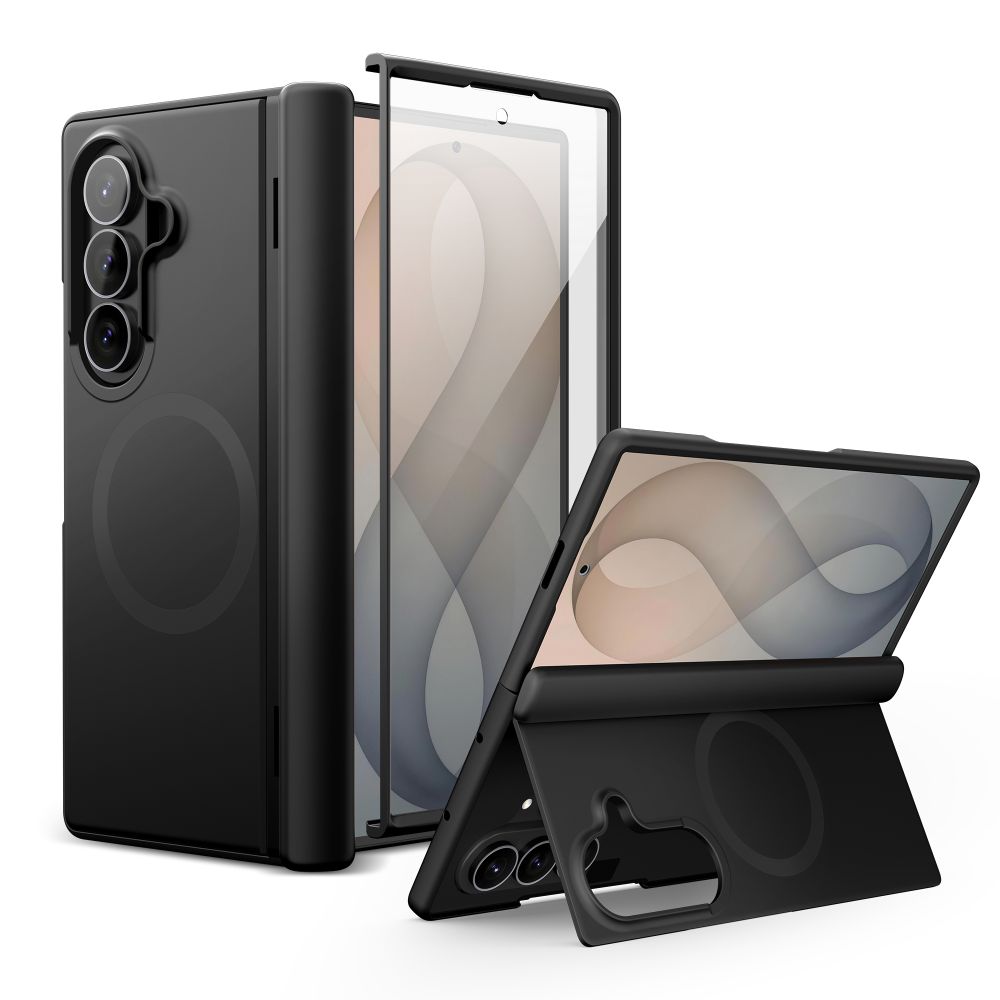 Tech-Protect Kevlar Aura vāciņš modelim Samsung Galaxy Z Fold 8 Ultra, saderīgs ar MagSafe – melns