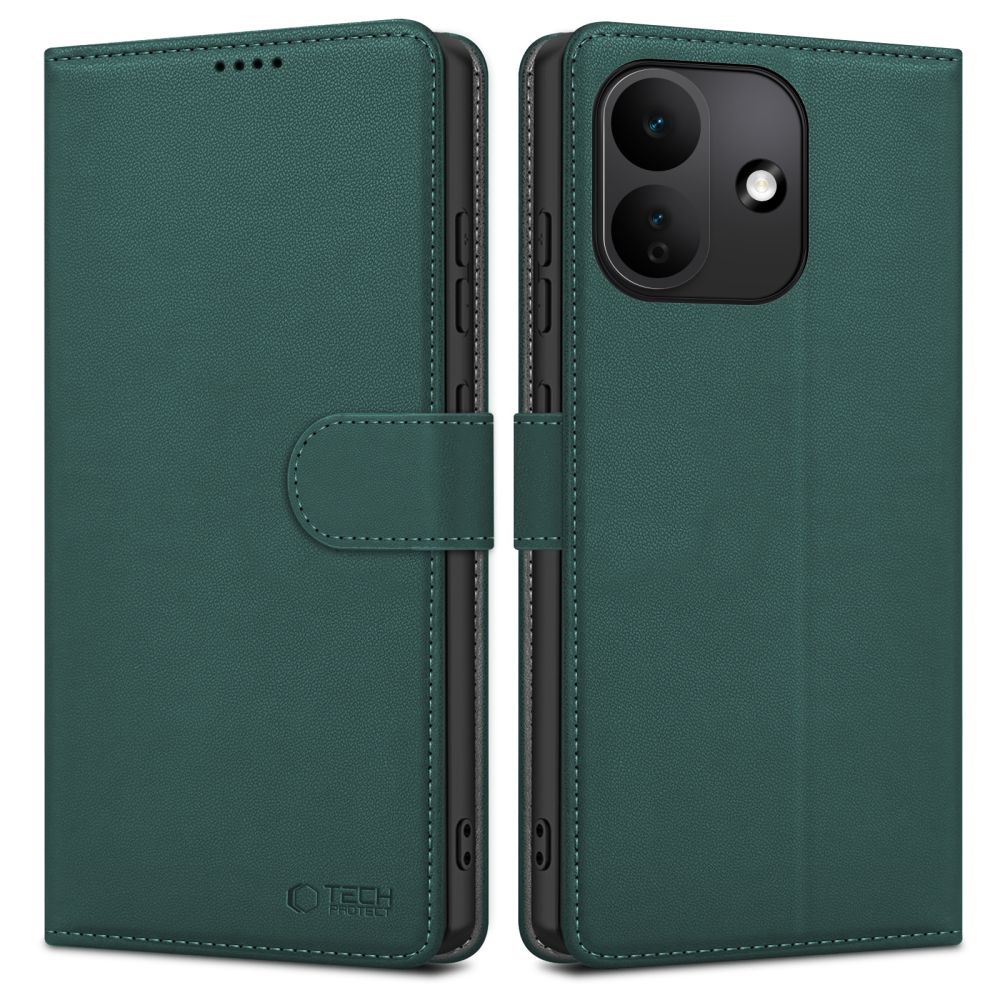 Tech-Protect Wallet vāciņš-maciņš modelim Xiaomi Redmi Note 17 Pro 5G – zaļš
