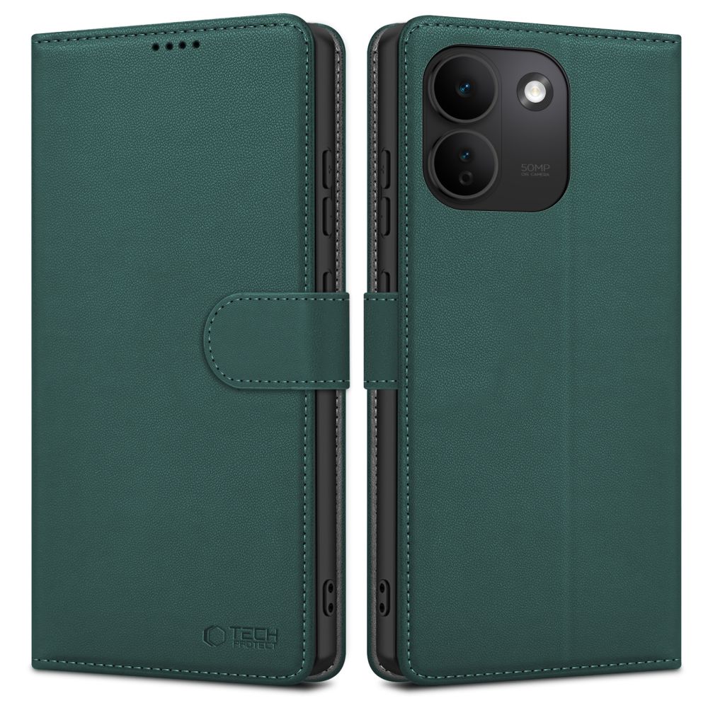 Tech-Protect Wallet vāciņš-maciņš modelim Xiaomi Redmi Note 17 Pro Max 5G – zaļš