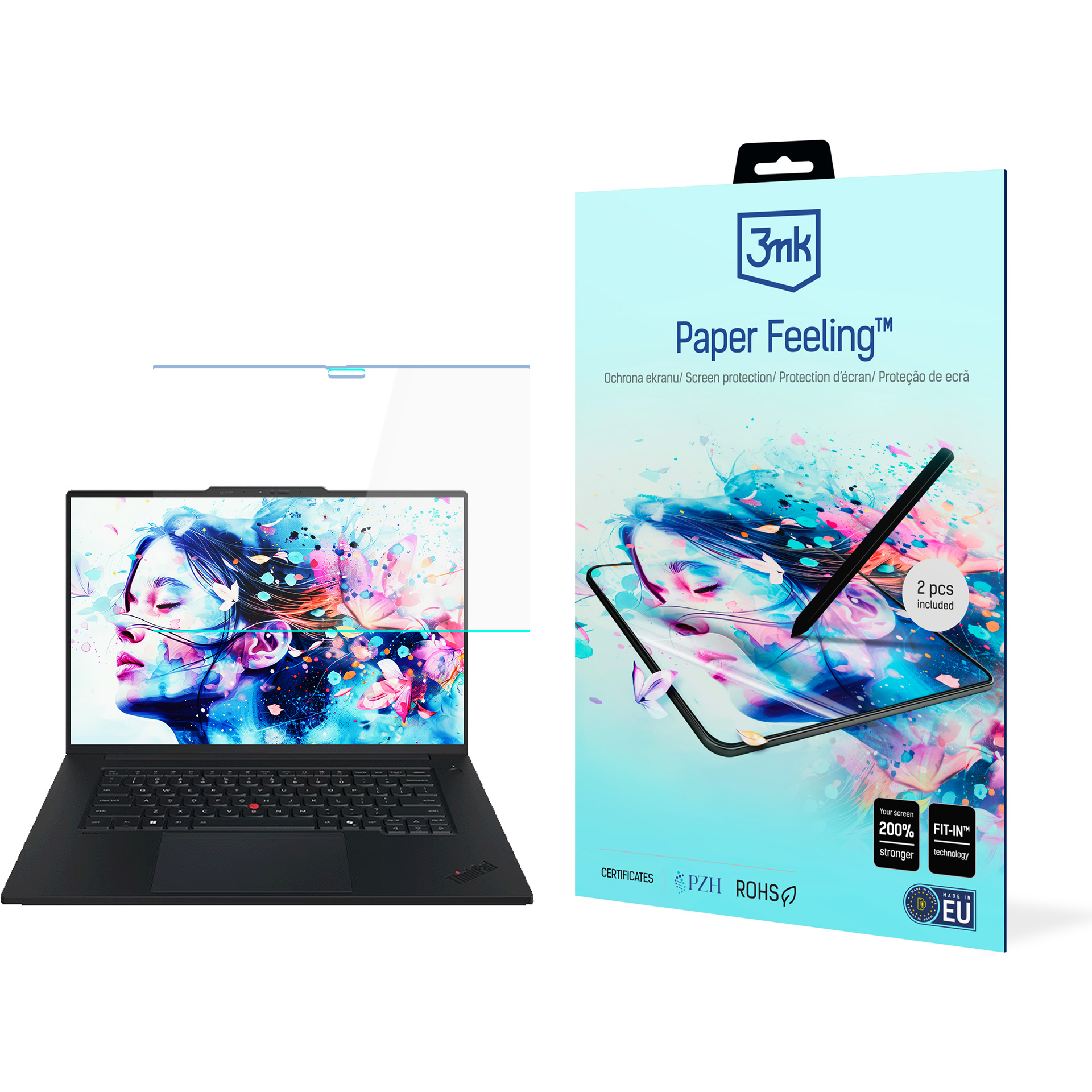 Lenovo ThinkPad X13 Detachable Gen 1 – līdz 15" 3mk Paper Feeling – ekrāna plēve