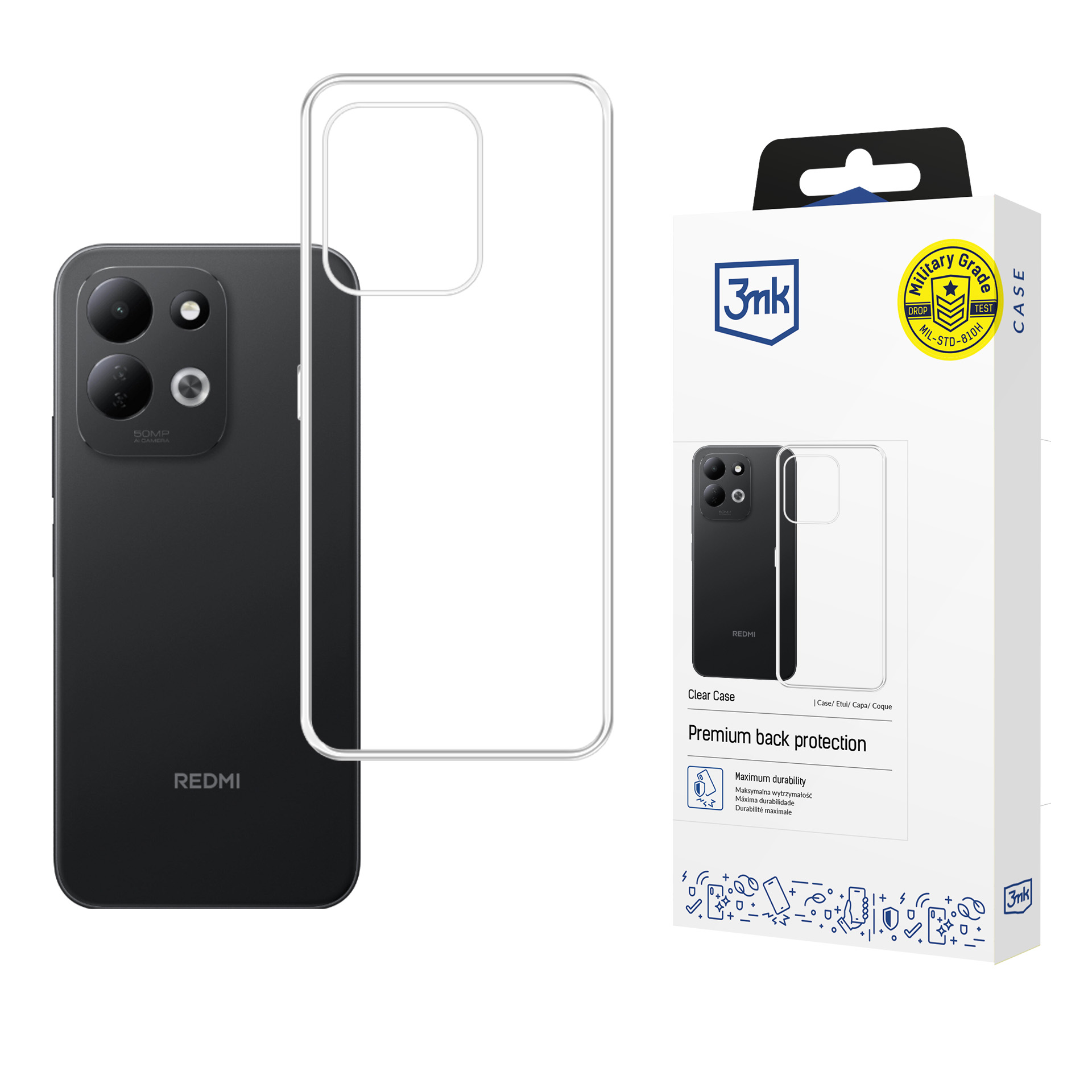 Caurspīdīgs 3mk Clear Case vāciņš modelim Redmi Note 17 4G/5G