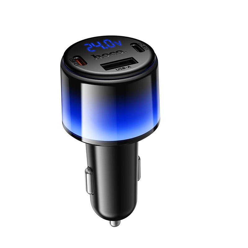 Automašīnas lādētājs Hoco Z69B, USB-A + 2 × USB-C, PD QC3.0, 57 W, melns