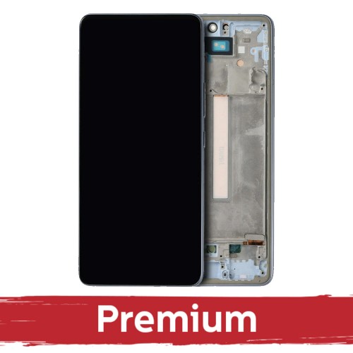 LCD ekrāns Samsung A536 A53 5G ar rāmi, zils (OEM)