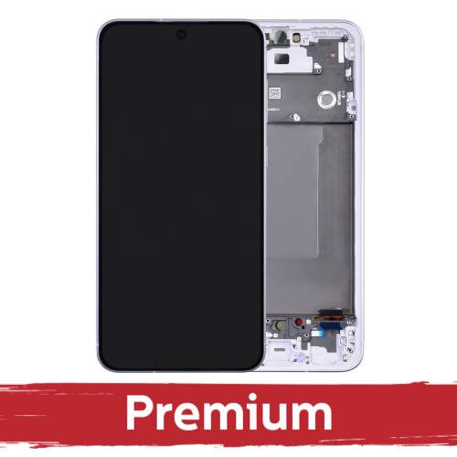 LCD ekrāns Samsung A566 A56 5G ar rāmi, gaiši pelēks (OEM)