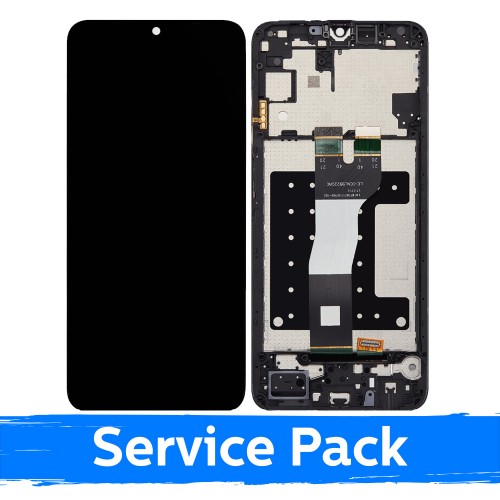 LCD ekrāns Samsung A057 A05s ar rāmi un akumulatoru, melns (Service Pack)