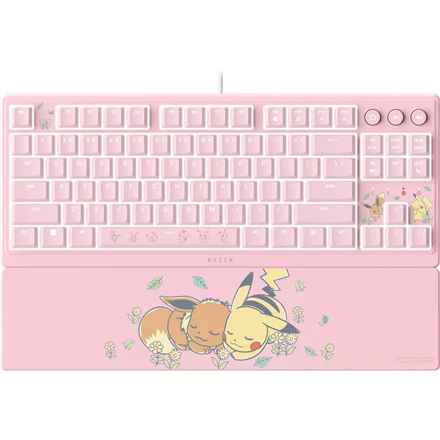 Razer Ornata V3 Tenkeyless Gaming keyboard Wired US Razer Mecha-Membrane Switches Wrist Rest Pikachu Eevee Edition