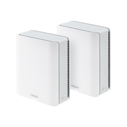 Trīs joslu Wi-Fi 7 maršrutētāju sistēma ASUS ZenWiFi BT8 AiMesh, 2 gab., 802.11be, līdz 14000 Mb/s, Mesh un MU-MIMO, iekšējā antena