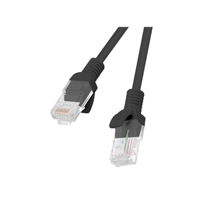 Melns tīkla kabelis Lanberg CAT.5e UTP, 1,5 m, pārbaudīts ar Fluke, 10 gab., PCU5-20CC-0150-BK