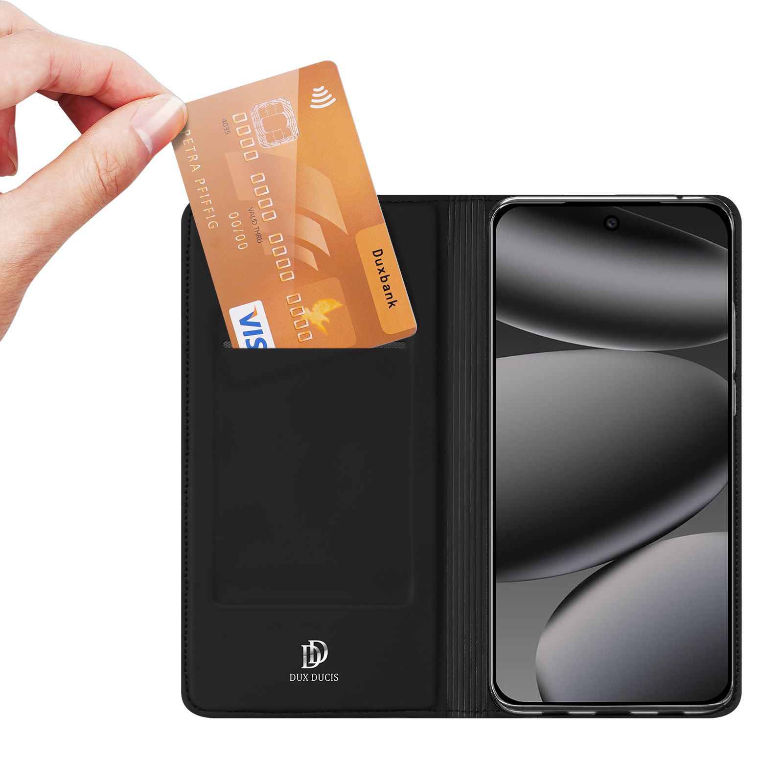 Melns DUX DUCIS wallet SKIN PRO vāciņš modelim GOOGLE PIXEL 11 PRO