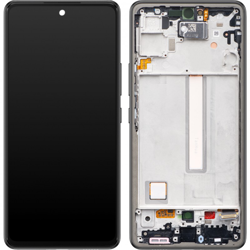 Oriģināls Samsung A536 Galaxy A53 5G LCD ekrāns ar skārienpaneli un rāmi, Awesome Black (Service Pack)