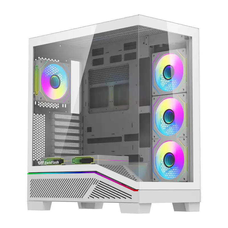 Datora korpuss Darkflash K430 + ventilatori (balts)