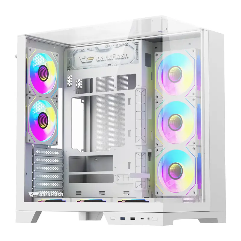 Computer case DarkFlash TH285 PLUS + 8 fans (white)