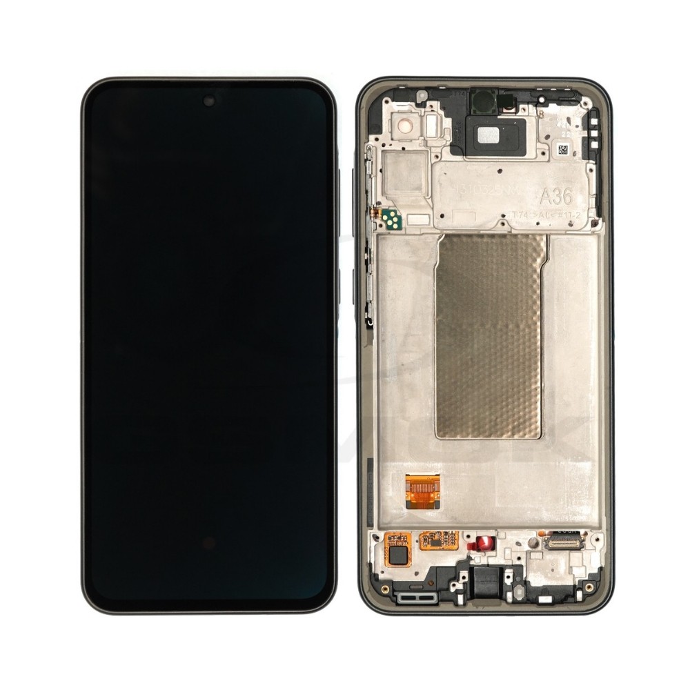 OLED skārienekrāns ar rāmi Samsung A366 A36 5G, faktiskajā izmērā, melns