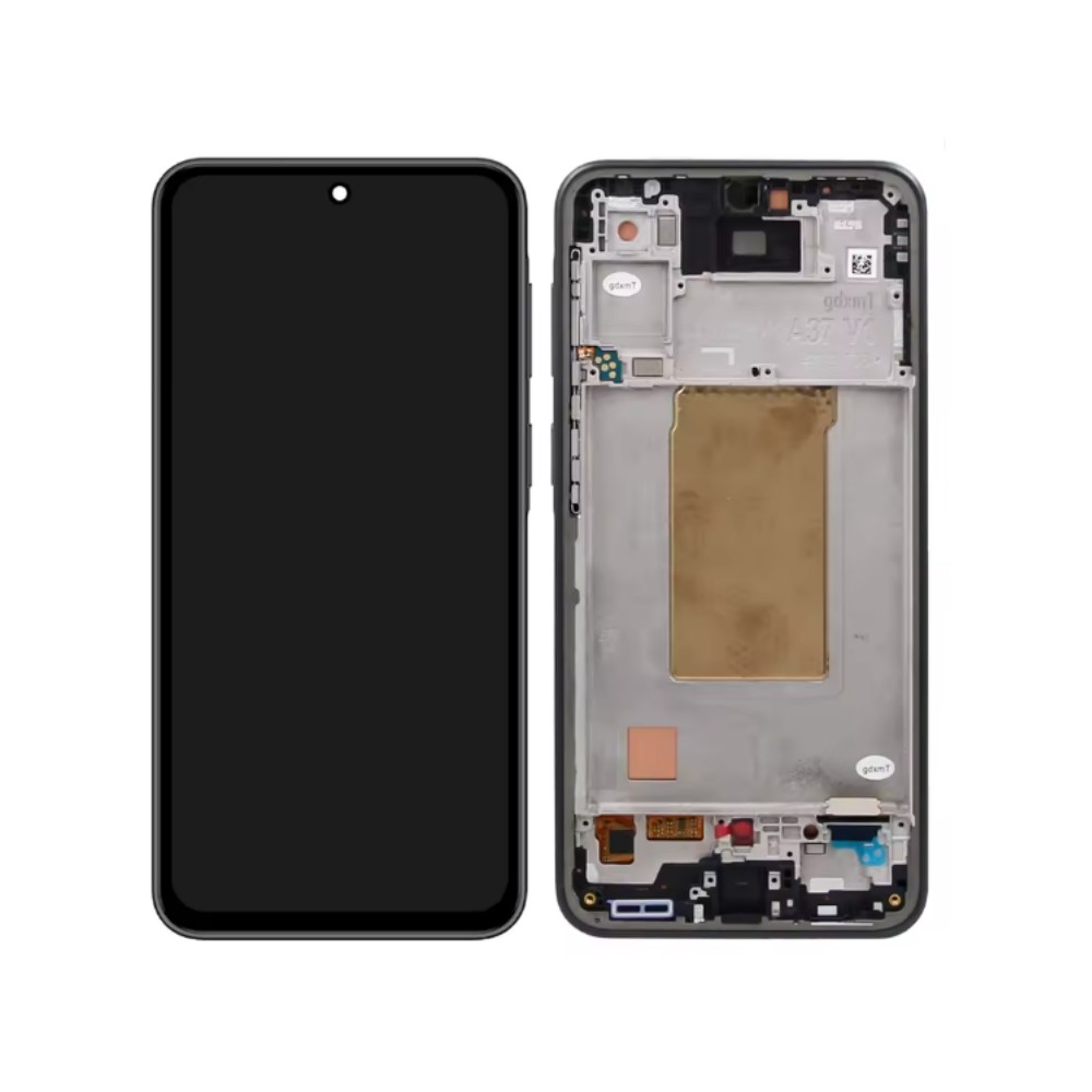 LCD screen Samsung A376 A37 5G with touch screen and frame Black OLED (real size)