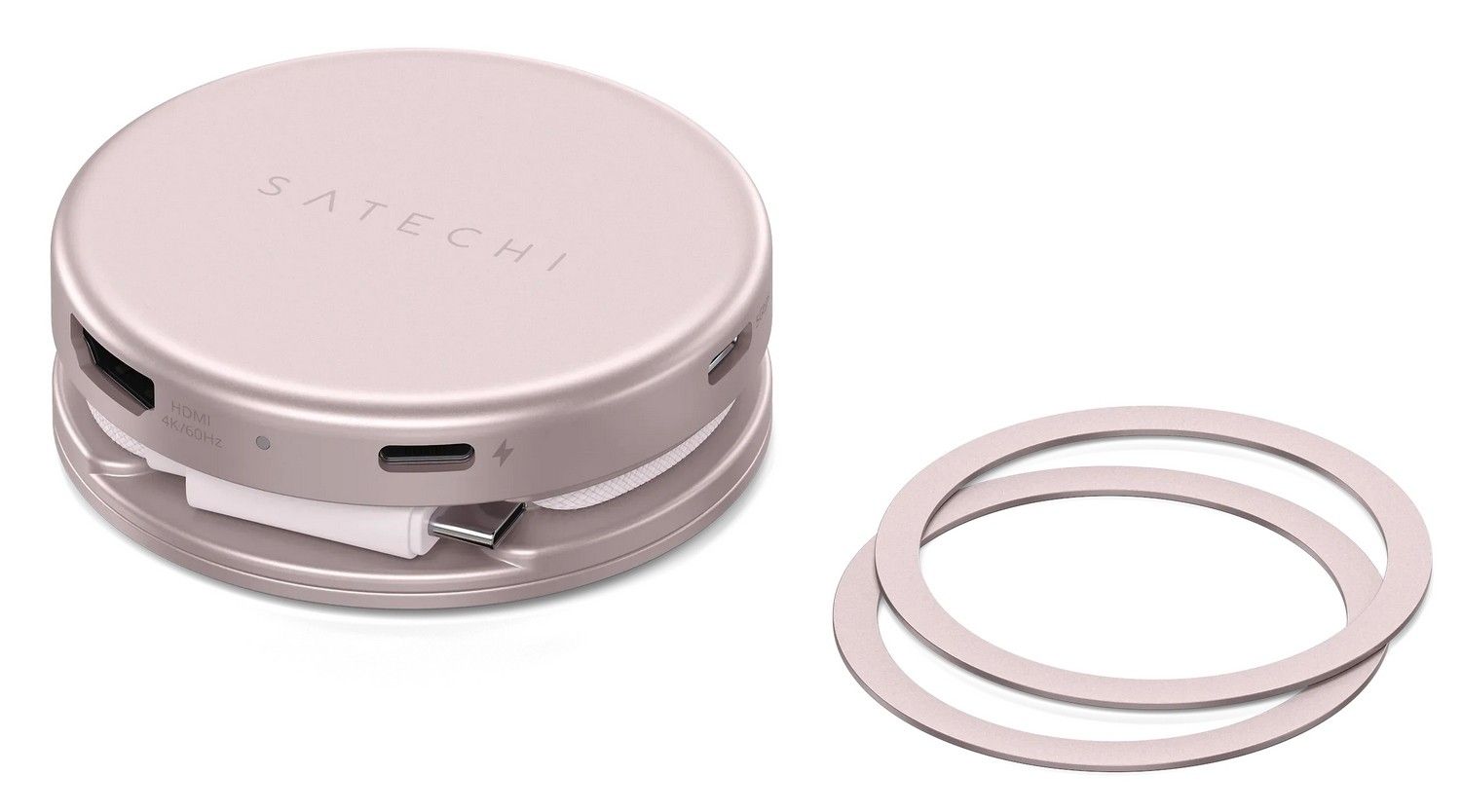 Maigi rozā USB-C centrmezgla adapteris 5