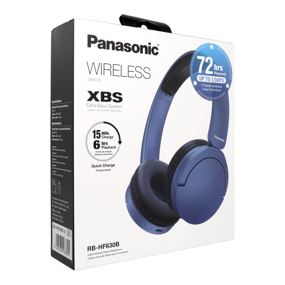 Zilas bezvadu austiņas PANASONIC RB-HF630BE-A ar ENC