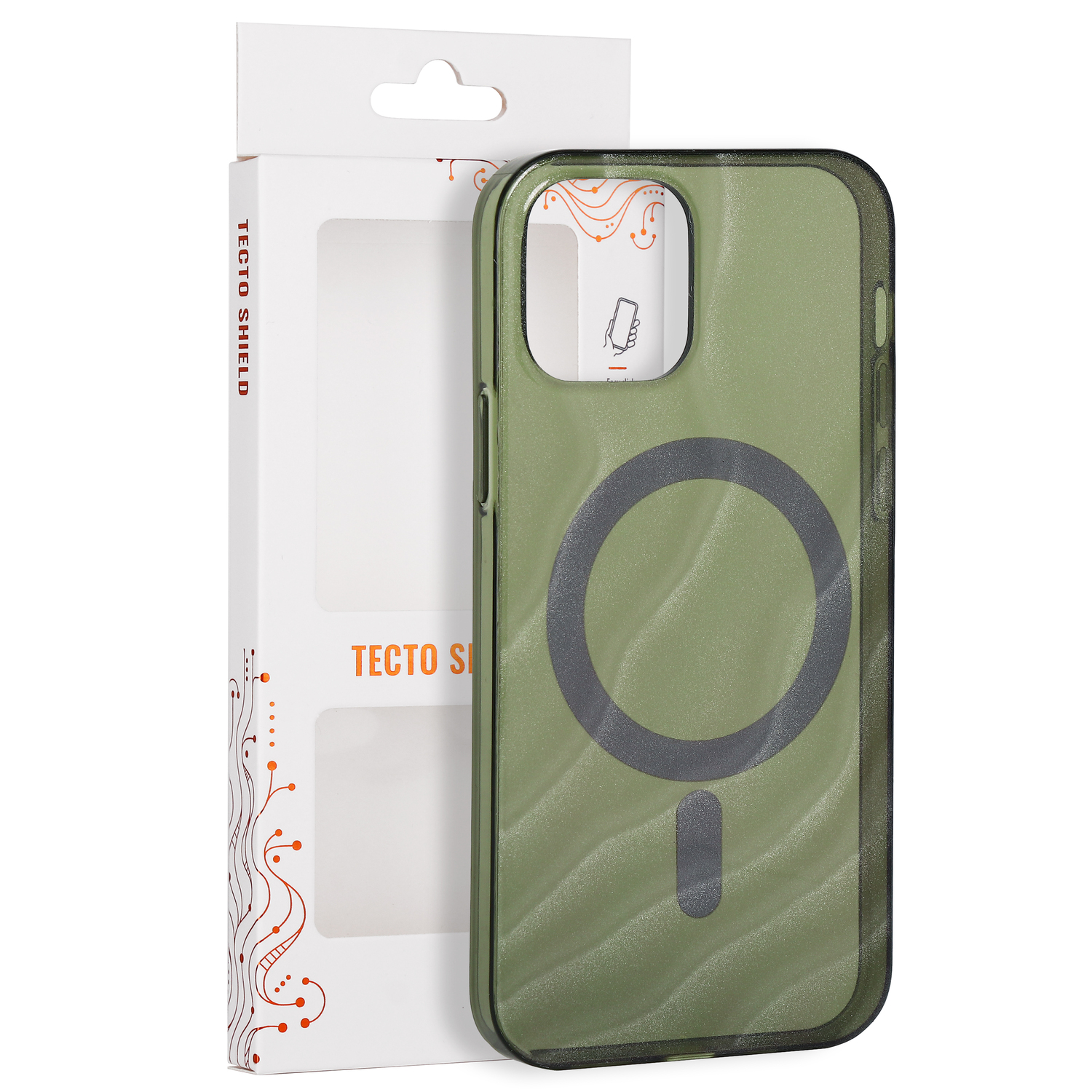 „Tecto Shield Desert Mag“ vāciņš modelim iPhone 12 / 12 Pro 6,1", tumši olīvzaļš