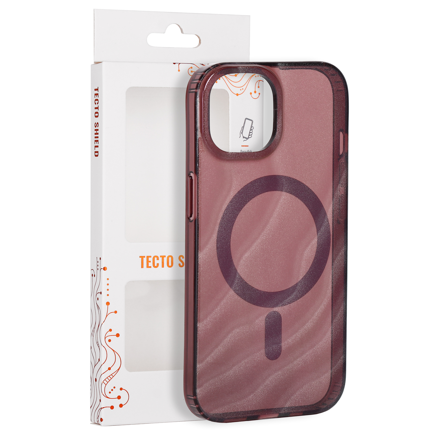„Tecto Shield Desert Mag“ vāciņš modelim iPhone 15 6,1", sarkankoka krāsā