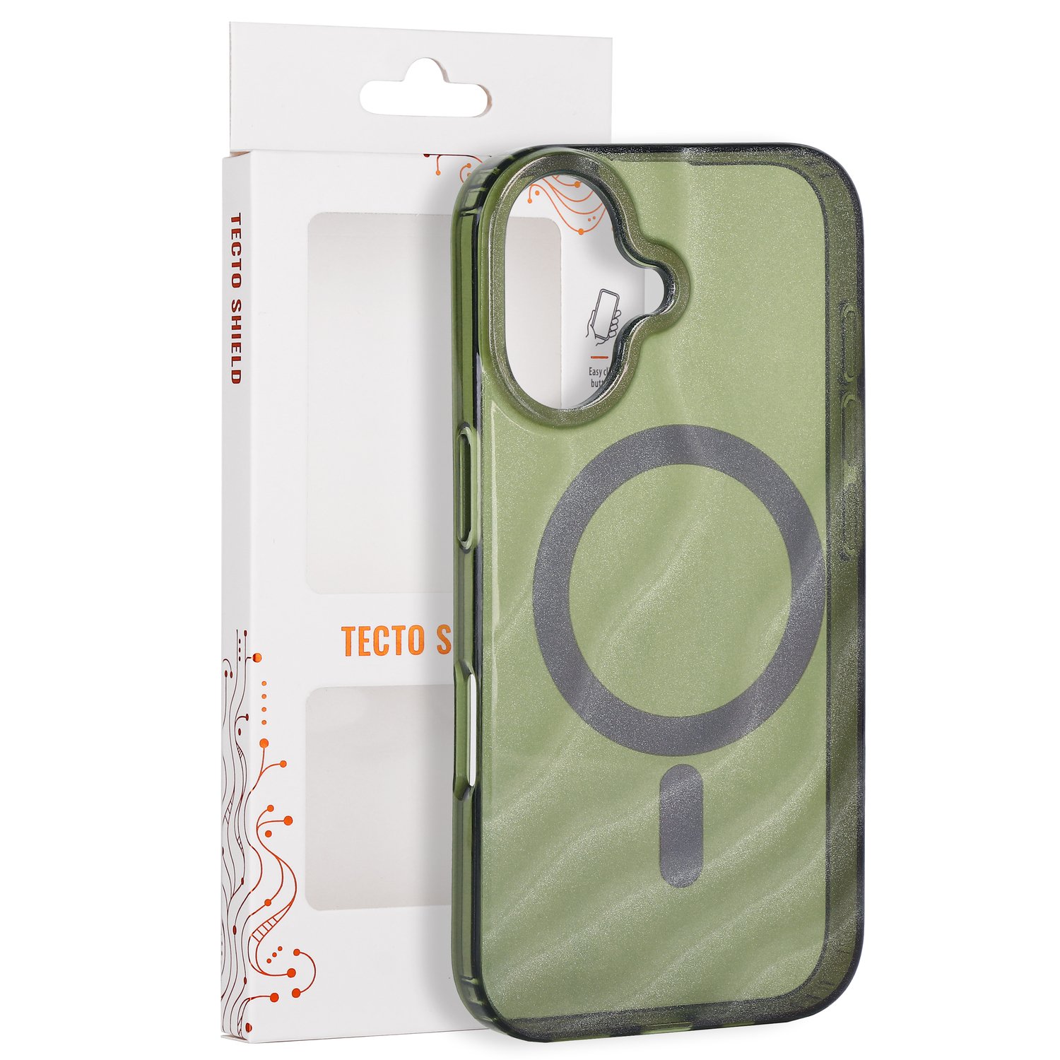„Tecto Shield Desert Mag“ vāciņš modelim iPhone 16 6,1", tumši olīvzaļš