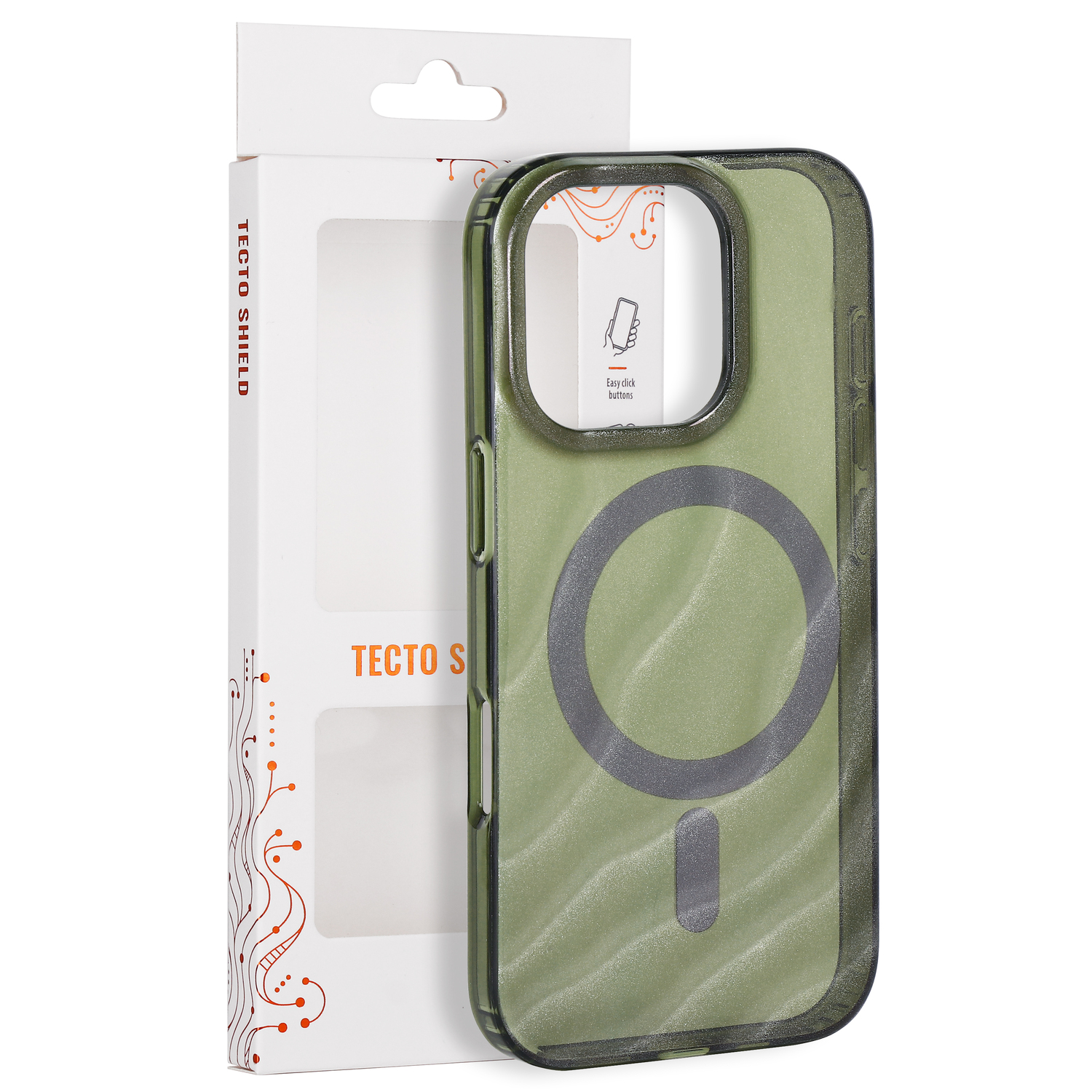 „Tecto Shield Desert Mag“ vāciņš modelim iPhone 16 Pro 6,3", tumši olīvzaļš