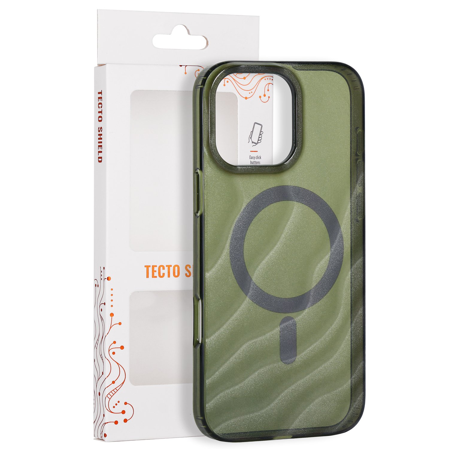 „Tecto Shield Desert Mag“ vāciņš modelim iPhone 16 Pro Max 6,9", tumši olīvzaļš