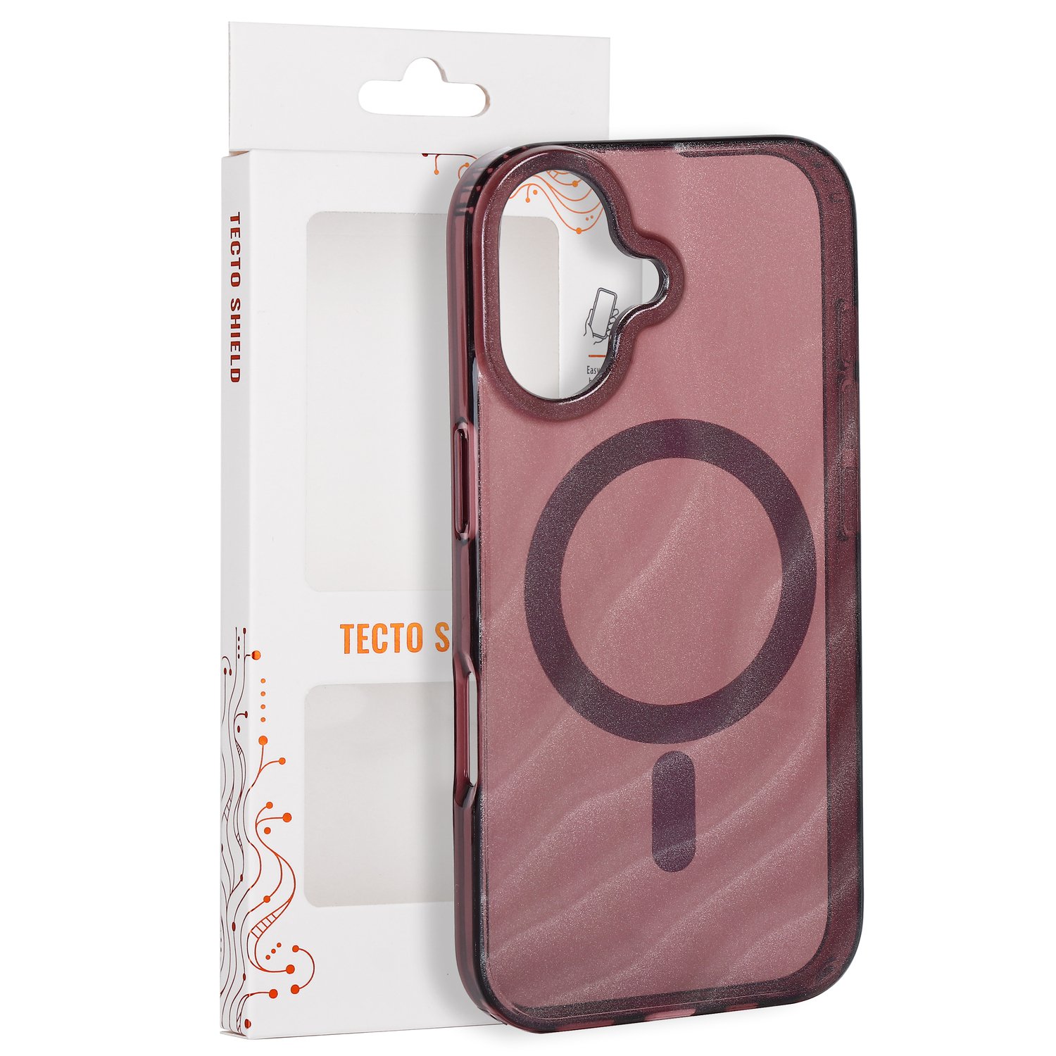 „Tecto Shield Desert Mag“ vāciņš modelim iPhone 17 6,3", sarkankoka krāsā
