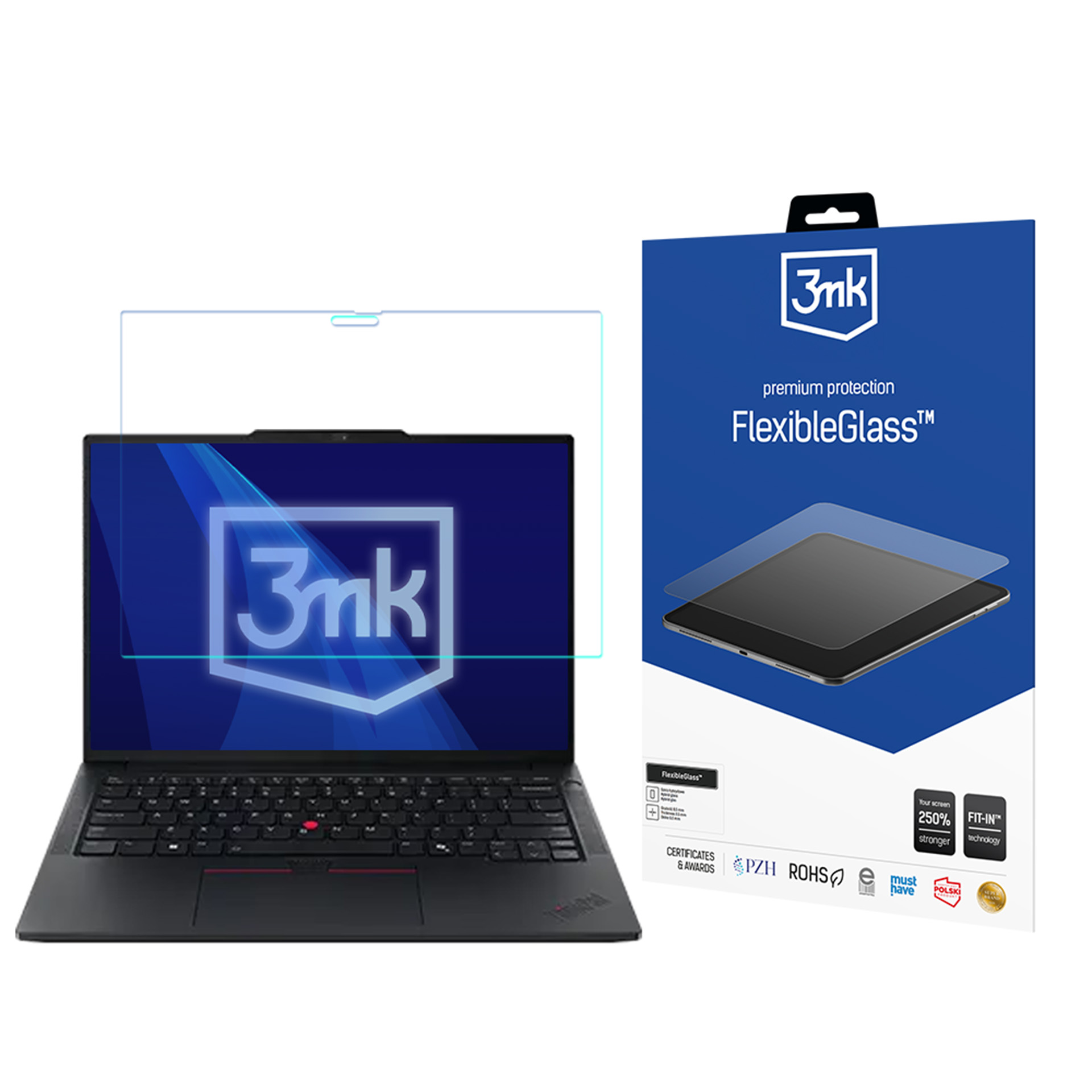 Lenovo ThinkPad X13 Detachable Gen 1 – līdz 15" 3mk FlexibleGlass – hibrīda ekrāna aizsargs